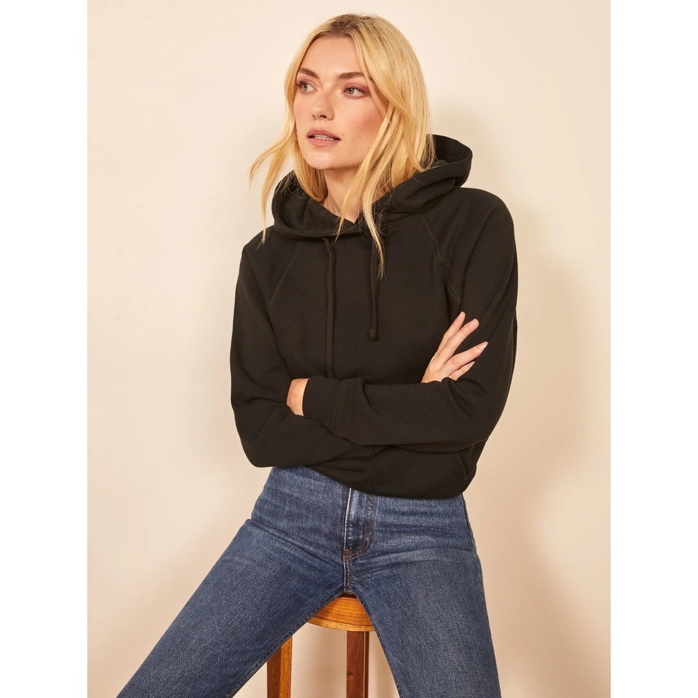 Reformation Tanner Classic‎ Hoodie Black Size M Elevated Minimalist Loungewear